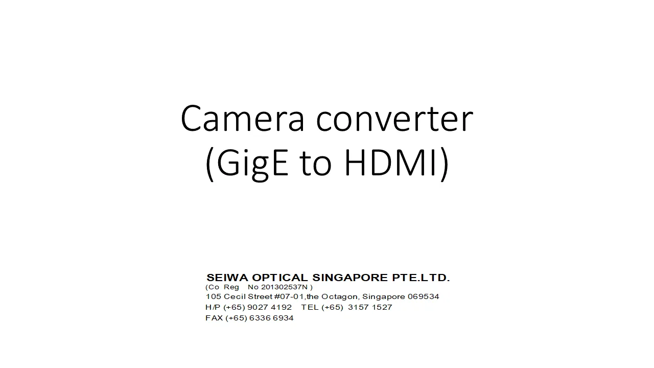 GigE - HDMI converter slide 1